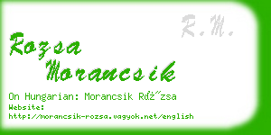 rozsa morancsik business card